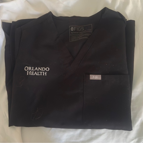 Figs Black Short Sleeve Tee XXS - Picture 3 of 5